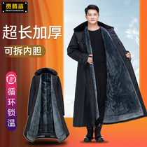 Ultra-long-style military Grand Coat Men Winter Thickening Army Coat Northeast Large Cotton Padded Jacket Security Cold Coulder Anti-Cold Lao Bao Cotton Clothing