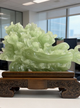 阿拉伯玉白菜招财玄关装饰品摆件
