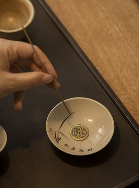香炉线香插迷你草木灰陶瓷禅意