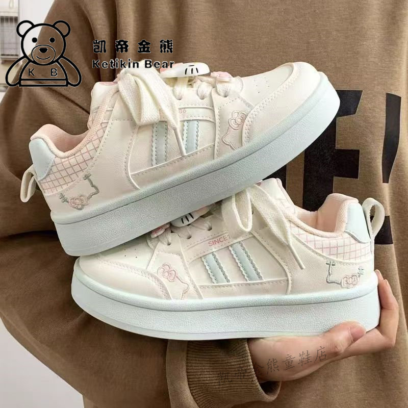 女童板鞋个性面包鞋2026秋季新款儿童运动鞋Kitty鞋子女孩小白鞋,淘宝优惠券,粉丝福利购,淘宝优惠卷