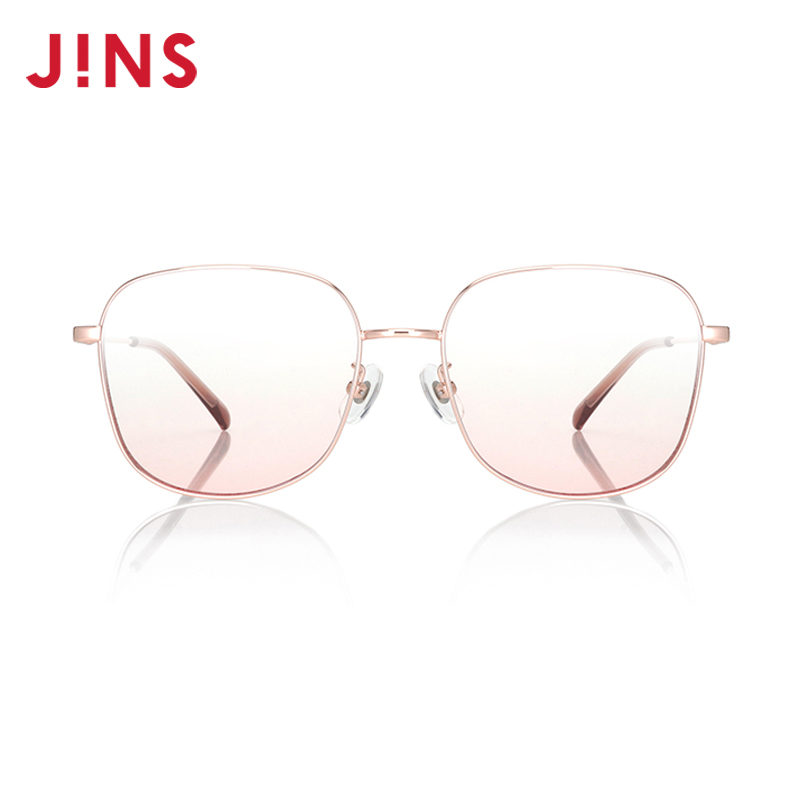 JINS睛姿时尚金属方框复古甜美粉色腮红眼镜平光素颜镜LMF22S148-图2