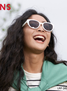 JINS睛姿太阳眼镜女款复古猫眼窄框TR90墨镜防紫外线LRF24S273