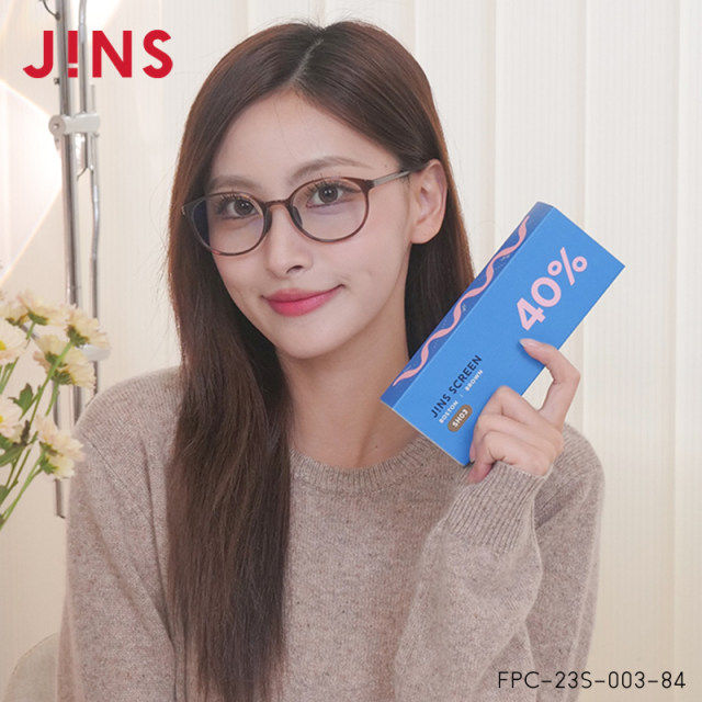 JINS Eye Protection Blue Light Mirror Anti Radiation Eye Protection Glasses Retro Round Frame Upgraded Customized Lens FPC23S003