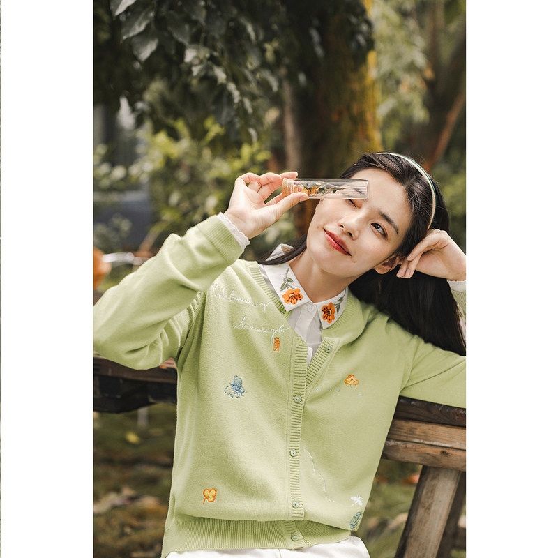 茵曼旗舰店针织2020秋季新款毛衣 茵曼筱茵毛针织衫