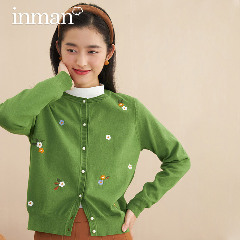 茵曼针织开衫女2022春装新款毛衣 茵曼筱茵毛针织衫