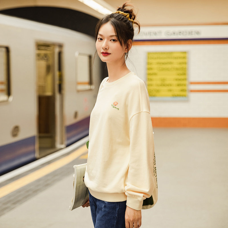 茵曼套头2020秋冬新款ins学生卫衣 茵曼筱茵卫衣/绒衫