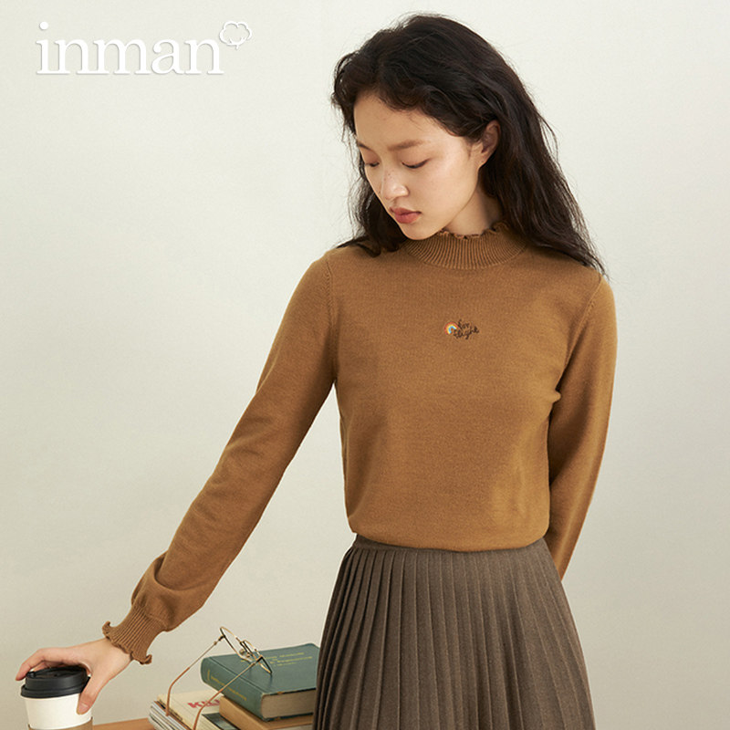茵曼半高领2022年春季新款日系毛衣 茵曼筱茵毛衣