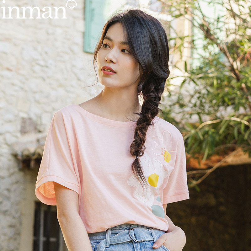 茵曼旗舰店短袖女2020夏装新款t恤 茵曼筱茵T恤