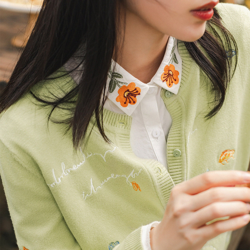 茵曼旗舰店针织2020秋季新款毛衣 茵曼筱茵毛针织衫