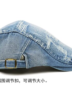 韩版新款复古仿旧牛仔鸭舌帽