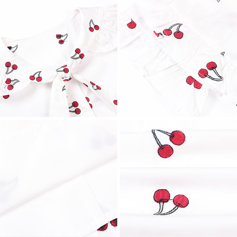 库恩玛维旗舰店樱桃裙女夏新款娃娃领小个子清新短款连衣裙旅游拍照必备裙子2