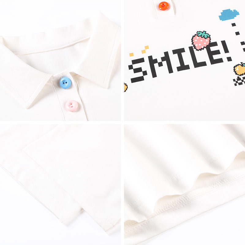 库恩玛维旗舰店夏季新款日系少女短袖T恤女翻领半袖Polo衫宽松学生t桖ins潮2