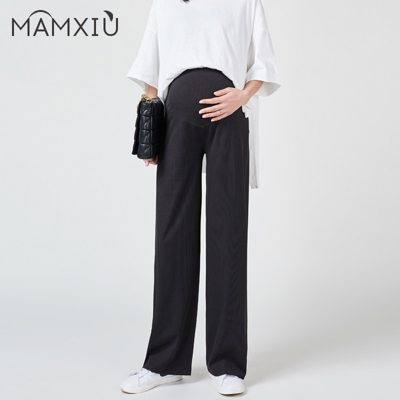 孕妇裤子女春秋装外穿垂感阔腿裤 妈妈秀孕妇阔腿裤