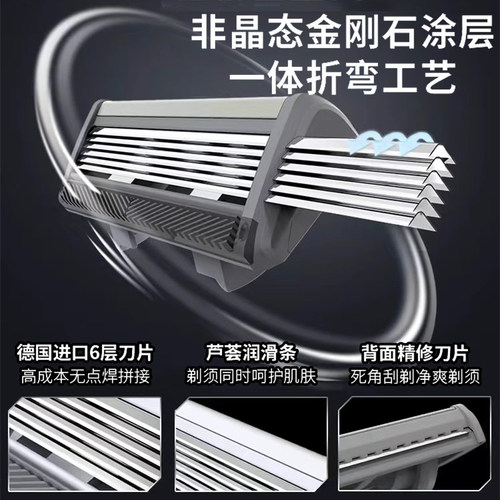 阿帕齐天弓六层剃须刀手动阿帕奇手动刮胡刀手动式刮胡子胡须刀男 - 图1