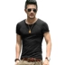 Áo 2 dây Váy mùa hè tay áo Raglan khâu tay áo ngắn tay nam Kiểu dáng ôm sát cơ thể cổ tròn Áo thun T569-2 - Áo phông ngắn áo oversize nam Áo phông ngắn