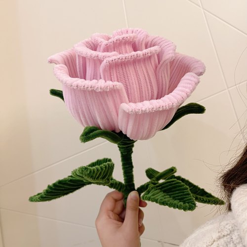 巨型玫瑰花扭扭棒花束diy手工编织材料包自制仿绒花永生花送闺蜜 - 图2