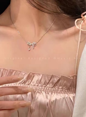 蝴蝶结锁骨链女高级感小众项链