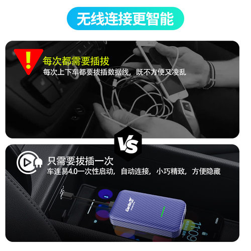 原车CarPlay转无线CarPlay+Android auto盒子便携式Carlinkit4.0-图1