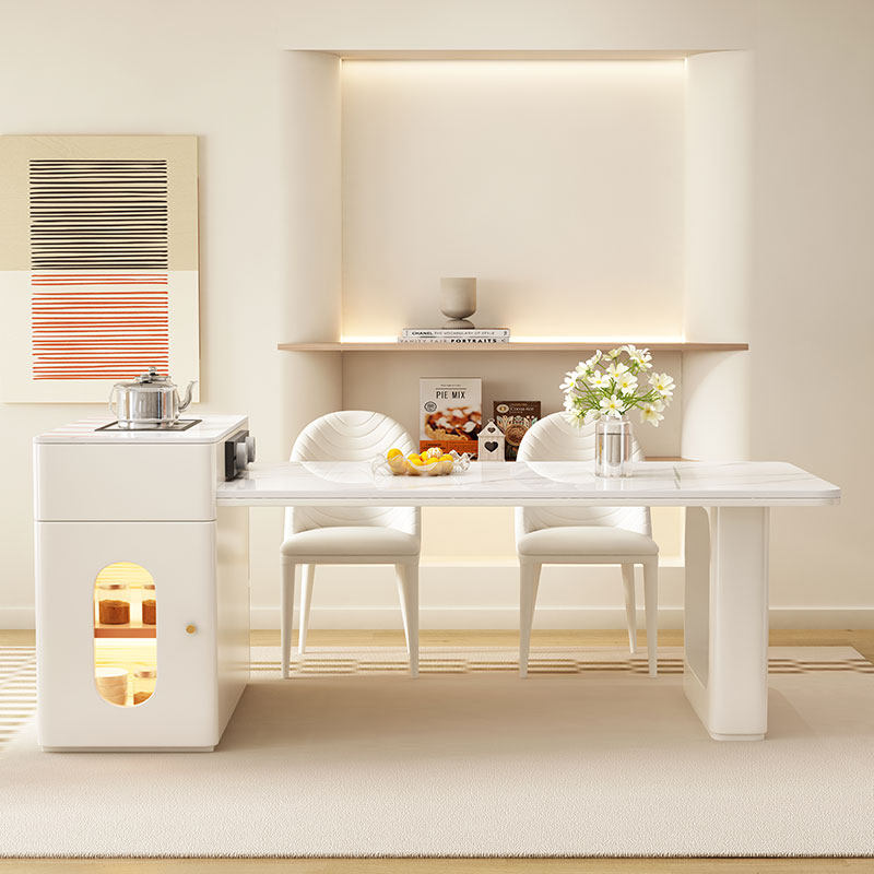 馨佰利岩板岛台餐桌一体多功能家用轻奢茶台两用奶油现代简约餐桌,淘宝优惠券,粉丝福利购,淘宝优惠卷