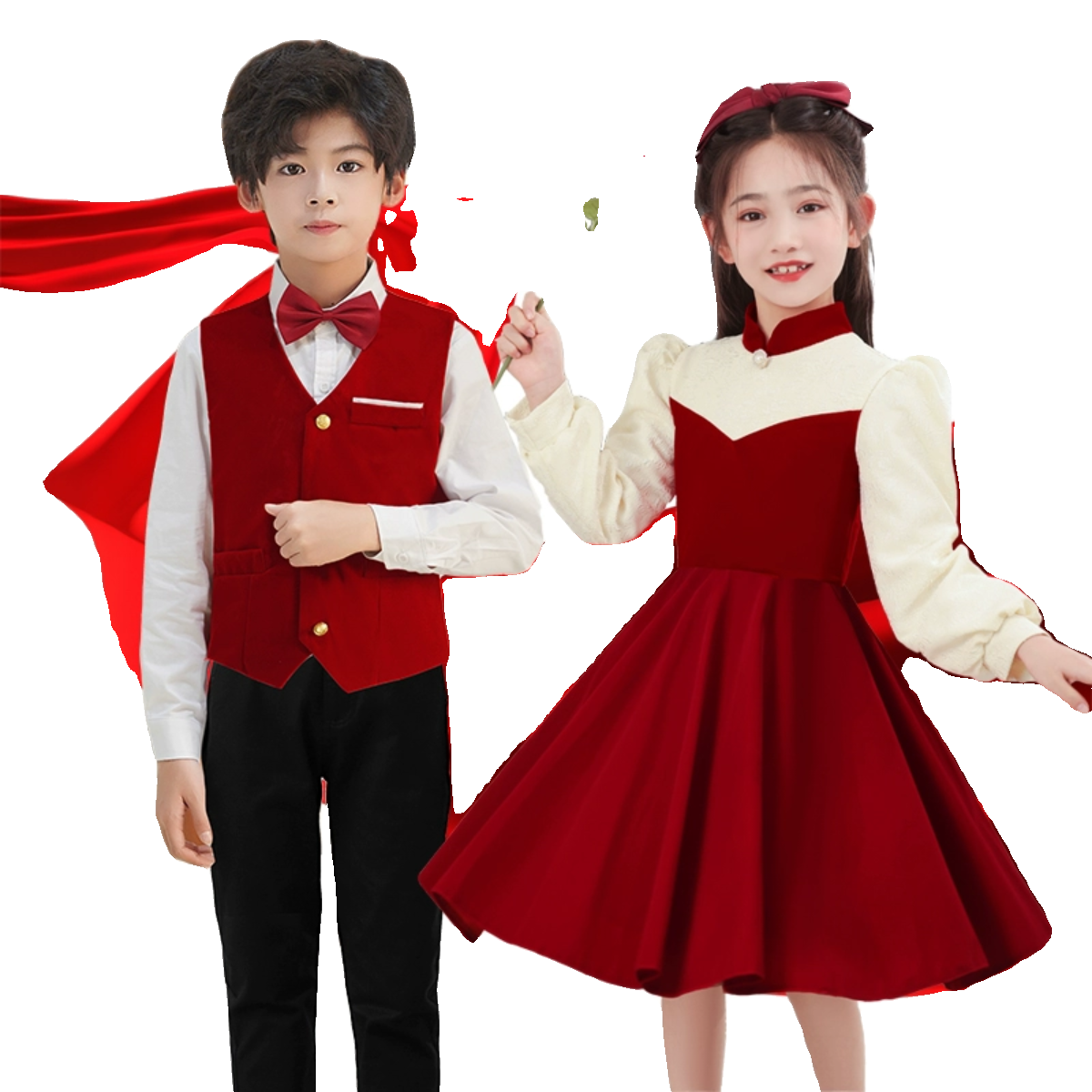 新款儿童合唱演出服长袖少儿诗歌朗诵歌咏比赛口才演讲男女童礼服 - 图3