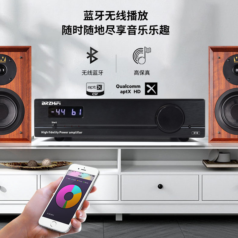 BRZHIFI家用3255功放机大功率重低音发烧音响高清蓝牙解码电脑USB - 图0