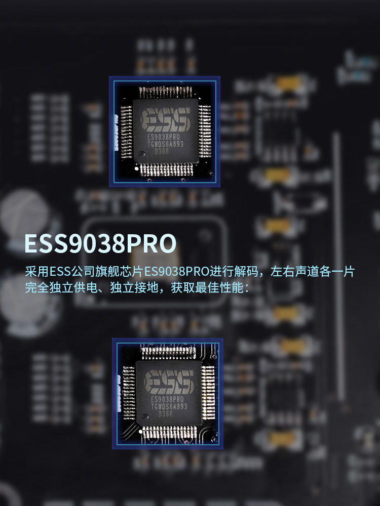 ES9038PRO双核心数字音频解码器hifi发烧级DAC硬解DSD512蓝牙LDAC - 图1