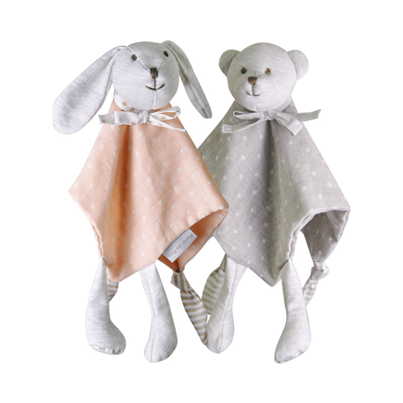 法国婴儿安抚巾可入口纯棉纱布睡眠玩偶宝宝可