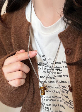 蘑菇项链简约百搭小众