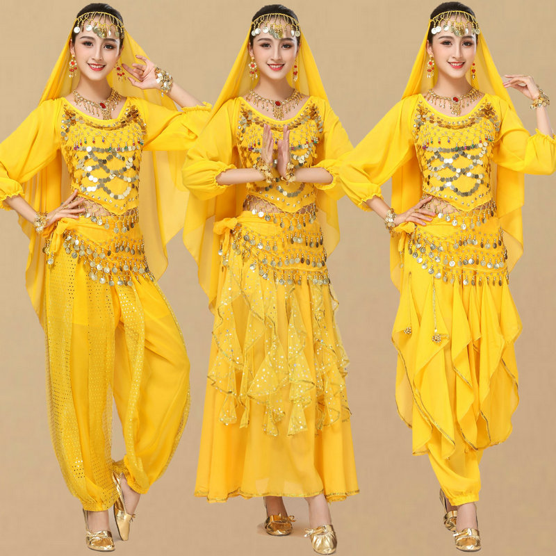 印度舞蹈表演出服套装女装成人新款民族舞秧歌舞新疆舞肚皮舞服装-图0