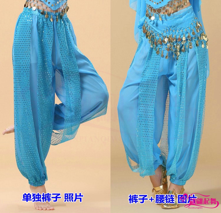 新款印度舞演出服练功裤肚皮舞裤子跳舞裤舞蹈裤练习裤亮点灯笼裤 - 图2