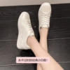 Soft leather soft sole versatile white shoes thick sole lace up casual