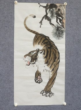 手绘无款动物花鸟走兽国画梅花牡丹荷花水墨客厅玄关装饰画R43