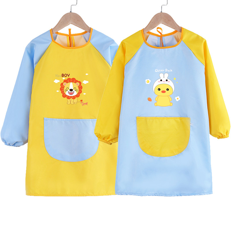 罩衣儿童长袖防水画画衣幼儿园吃饭反穿衣绘画围裙男女宝宝围兜,淘宝优惠券,粉丝福利购,淘宝优惠卷