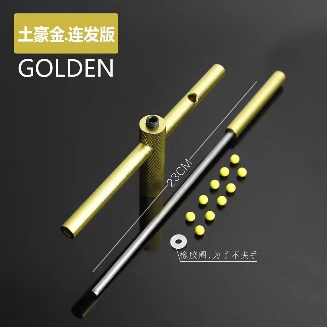 连发噼啪筒铝合金8090小时候的老式怀旧玩具发射器弹弓软弹竹筒枪-图0