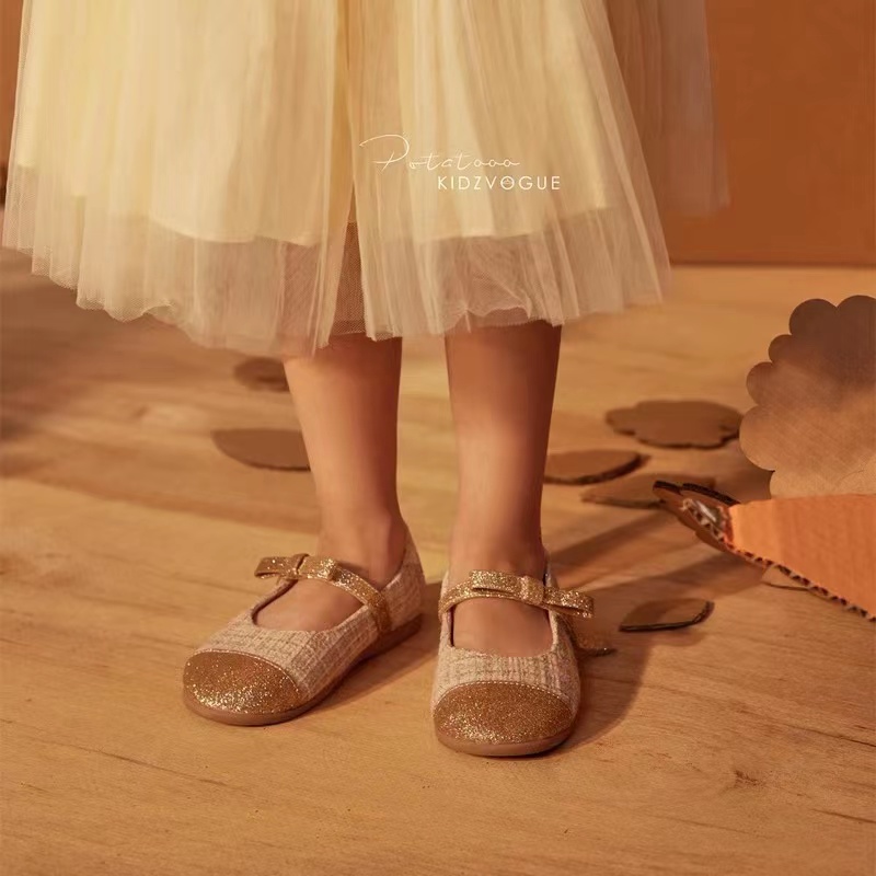 新款 西班牙 Little Winkaa 儿童公主LW 舞蹈鞋丝绒百搭奶奶鞋 女 - 图2