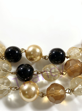 1937多元素琉璃珠三层锁骨链