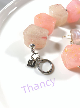 B*R打标不规则树脂块耳环手链