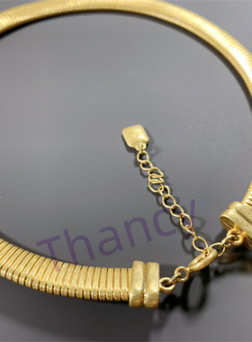 RLL打标无光金纯铜短款项圈