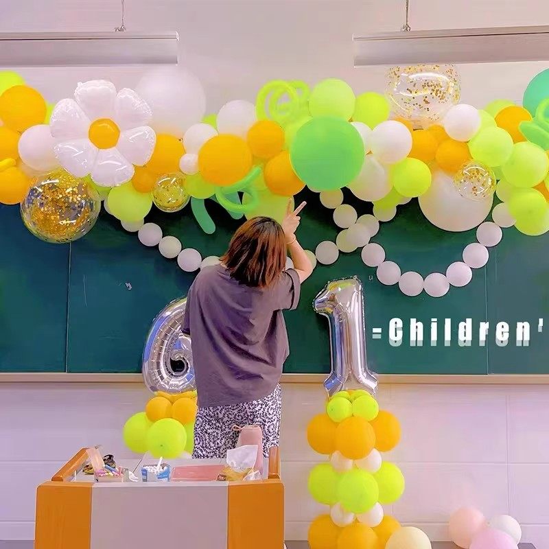 幼儿园教室装饰绿色气球套餐学校活动黑板氛围开学季氛围布置用品,淘宝优惠券,粉丝福利购,淘宝优惠卷