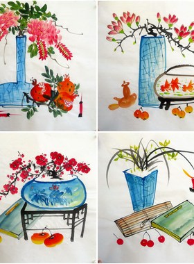 墨香村特价构图齐全三尺斗方国画