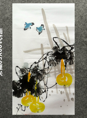 葫芦花鸟墨香村国画纯手绘