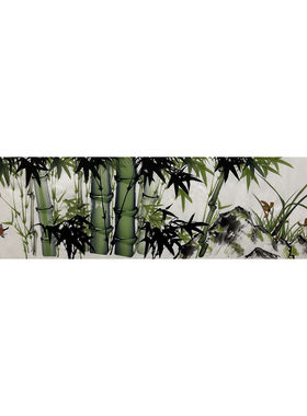 墨香村装饰国画字画花鸟纯手绘四尺对开竹子竹报平安MM3082801-30