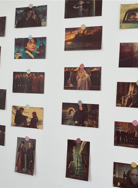 定制款 哈利波特复古牛皮纸小海报卡片背景墙 宿舍壁纸装饰贴画