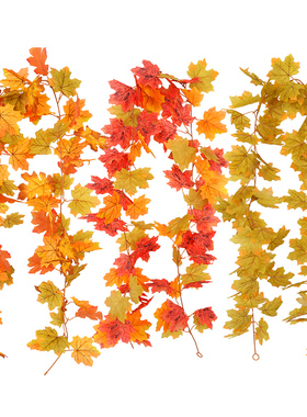 仿真红枫叶藤条壁挂秋季假树叶子万圣节圣诞橱窗吊顶墙面装饰花藤