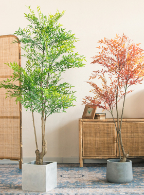 北欧ins风仿真南天竹植物盆栽仿生绿植室内客厅落地假树装饰摆件