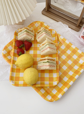 ins韩风密胺餐具长方形盘子餐厅酒店塑料托盘蛋糕面包盘水果盘