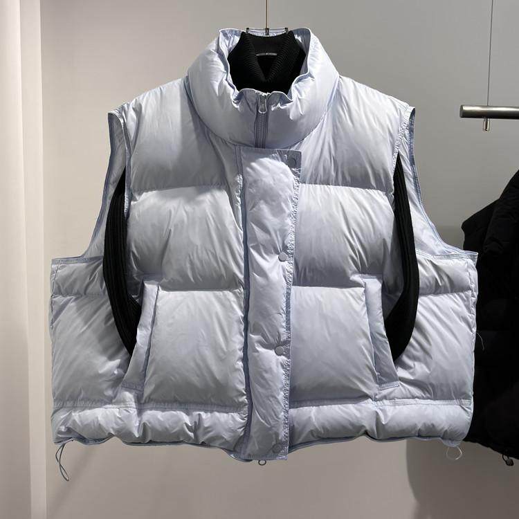韩国东大门羽绒服马甲女宽松加厚立领糖果色面包式新款背心短外穿