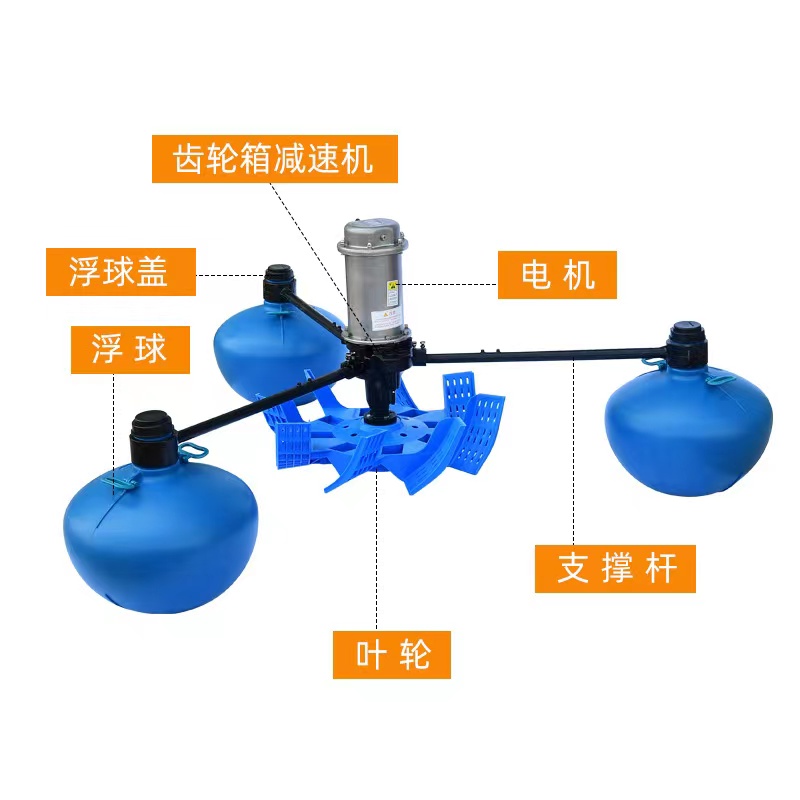 义民新款叶轮式鱼塘增氧机不锈钢水冷电机不锈钢耐腐蚀鱼塘打氧机 - 图0