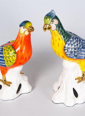 别墅美式风金刚鹦鹉软装陈设摆件