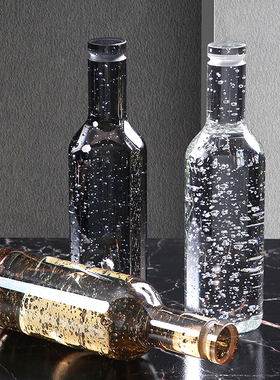 轻奢风透明气泡瓶子电视柜酒樽